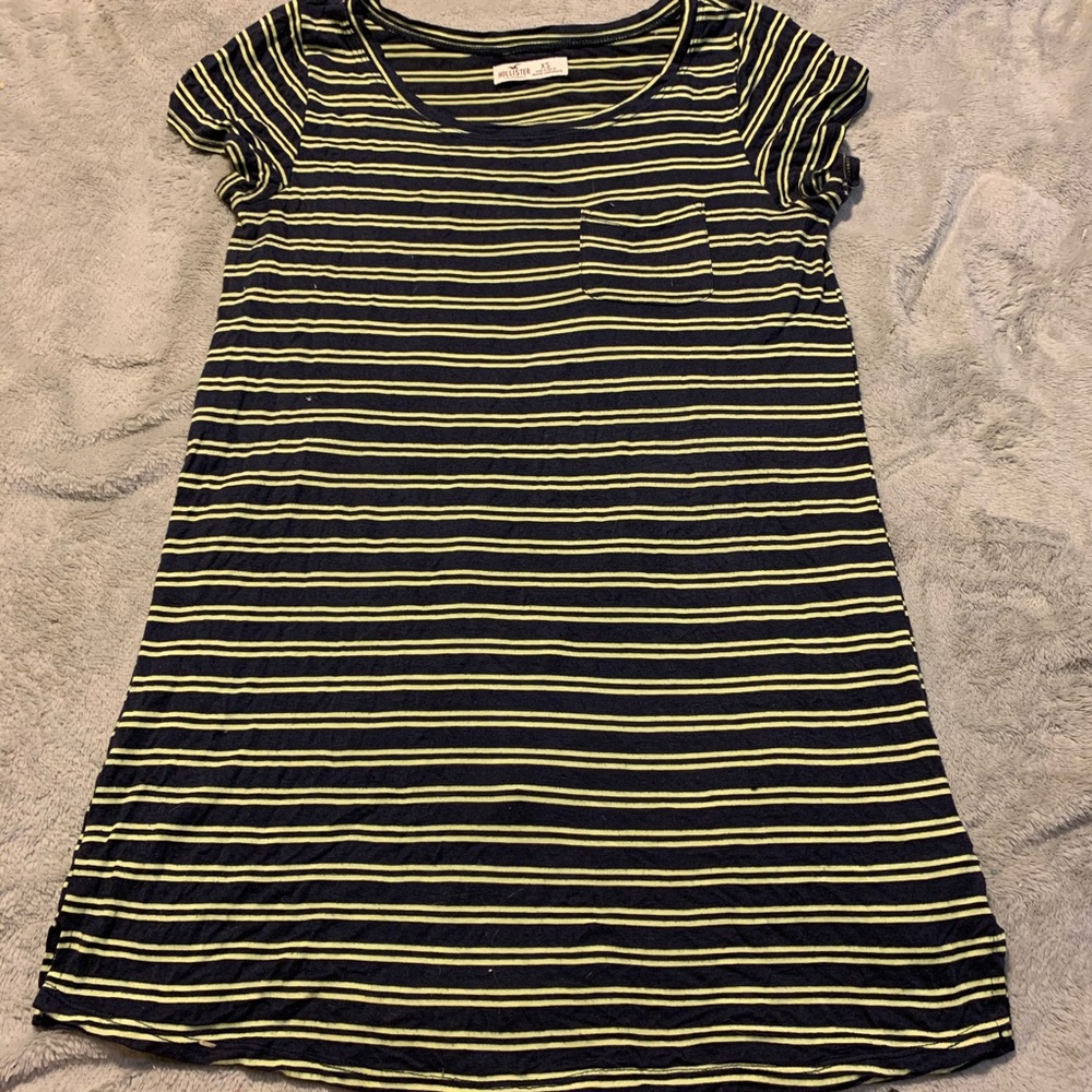 yellow & navy t-shirt dress❕❕